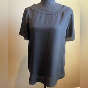 Banana Republic Women's Black Round Neck Short Sleeve Tunic Top Size XS